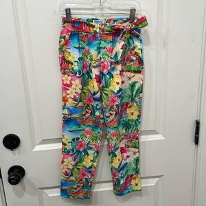Mayoral like New floral Pants w bow on waist